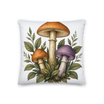Mystic Mycelium Premium Pillow | Lotus & Mushroom Designs | Keanu Organics