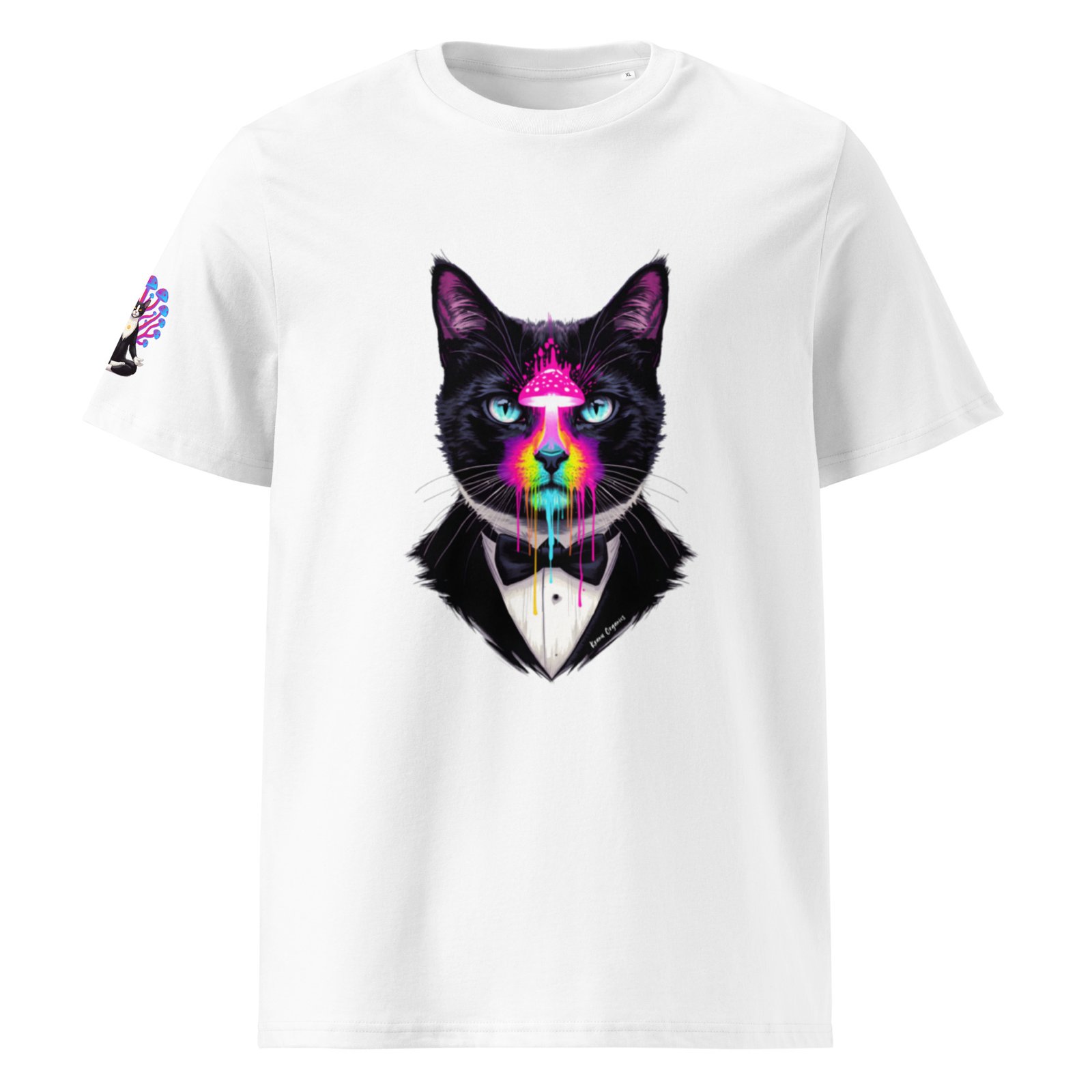 Hypnotic Keanu design on organic ribbed neck tee
