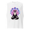 Mushroom Meditation Muscle Shirt — white front | Keanu Organics