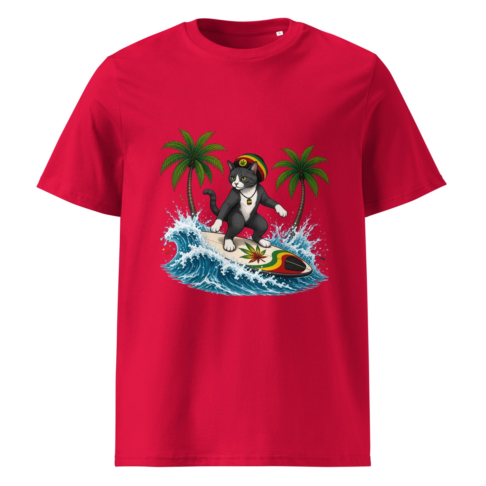 Keanu's Rasta Ride Organic Tee — red front
