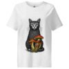 Noble Cat Women's Organic Ribbed Neck Tee — cool heather grey front