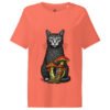 Noble Cat Women's Organic Ribbed Neck Tee — fiesta front