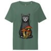 Noble Cat Women's Organic Ribbed Neck Tee — green bay front