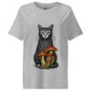 Noble Cat Women's Organic Ribbed Neck Tee — heather grey front