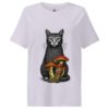Noble Cat Women's Organic Ribbed Neck Tee — lavender front