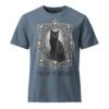 Patience & Poison Vintage Black Cat T-shirt — deep teal front