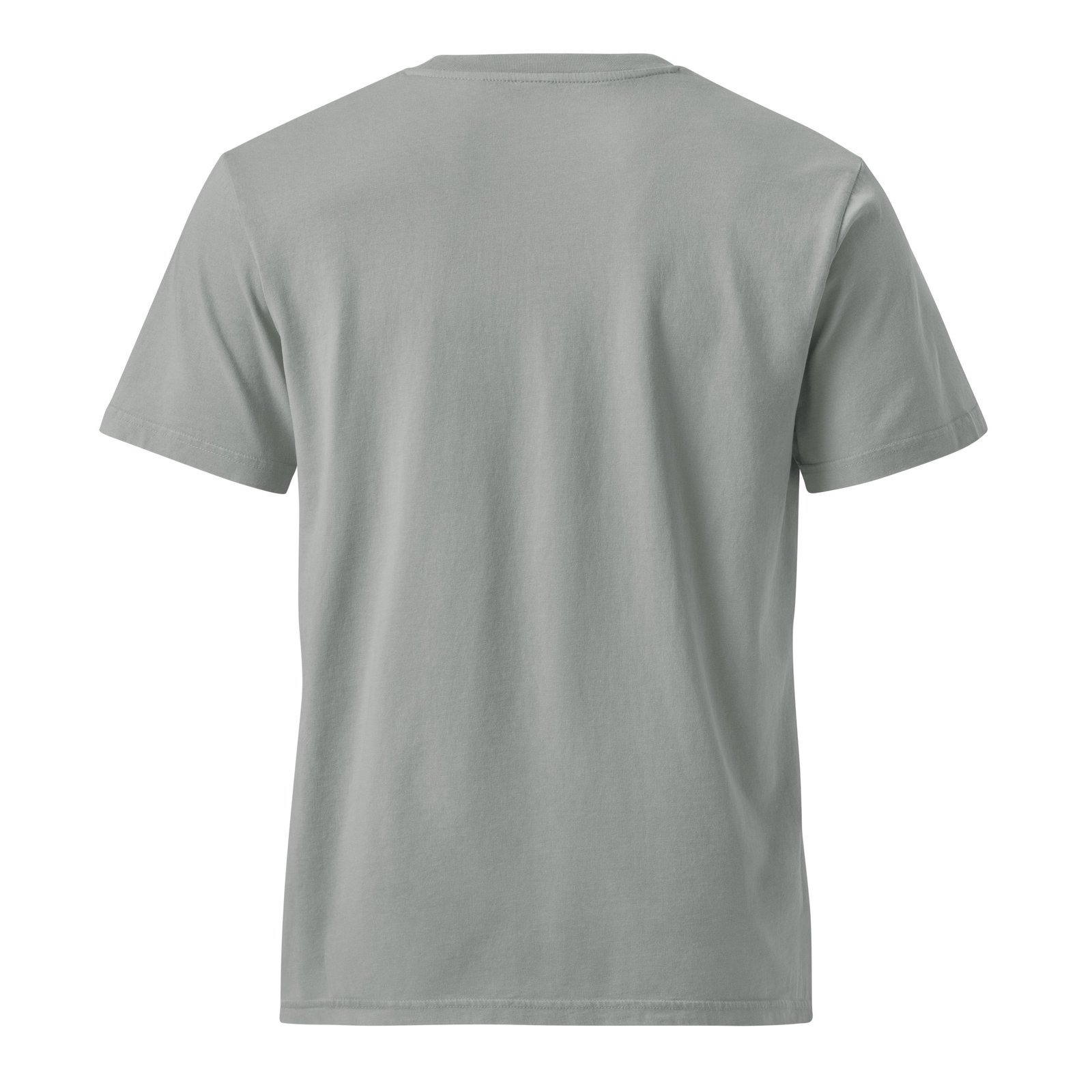Patience & Poison Vintage Black Cat T-shirt — misty grey back