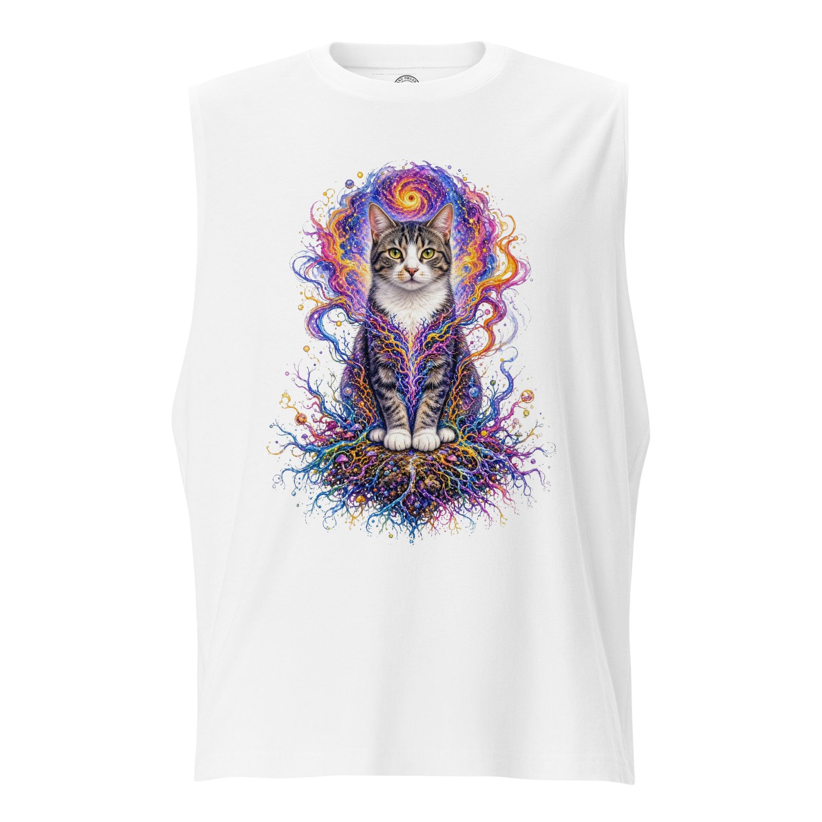Prismatic Awakening Unisex Muscle Shirt — white front