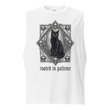 Rooted in Patience Unisex Muscle Shirt — white front
