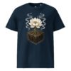 Rooted Lotus Organic Cotton Tee — french navy front