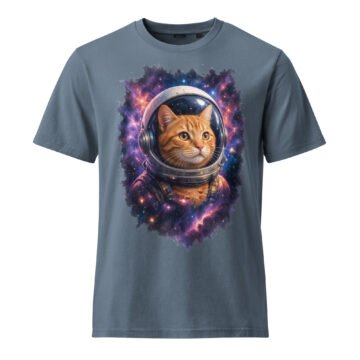 Puddy's Odyssey Vintage Tee | Organic Cotton Astronaut Cat T-Shirt | Keanu Organics
