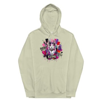 Neon Heartbreak Midweight Hoodie | Psychedelic Cat Graffiti Design | Keanu Organics