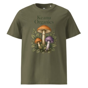 Mystic Mycelium Organic Cotton Tee | Foraged Mushroom Design | Keanu Organics