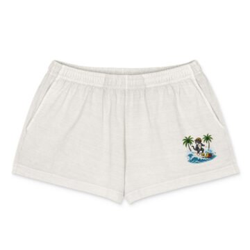 Rasta Waves Women's Garment-Dyed Shorts in Keanu's Garden