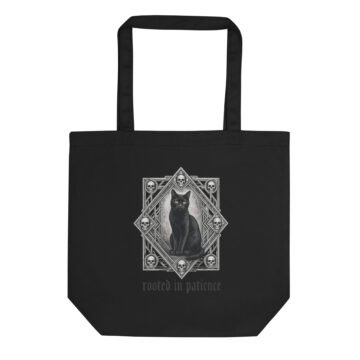 Patience & Poison tote bag front black