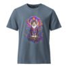 Prismatic Awakening — Garment-Dyed Cotton Cosmic Cat Tee — Garment-Dyed Deep Teal — front