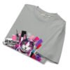 Neon Heartbreak — Organic Cotton Garment-Dyed Psychedelic Cat Vintage Tee — Garment-Dyed Misty Grey — front