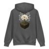 Rooted Lotus Heavyweight Hoodie charcoal solid back