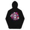 Neon Heartbreak — Cotton-Face Fleece Midweight Psychedelic Cat Hoodie — Black — back