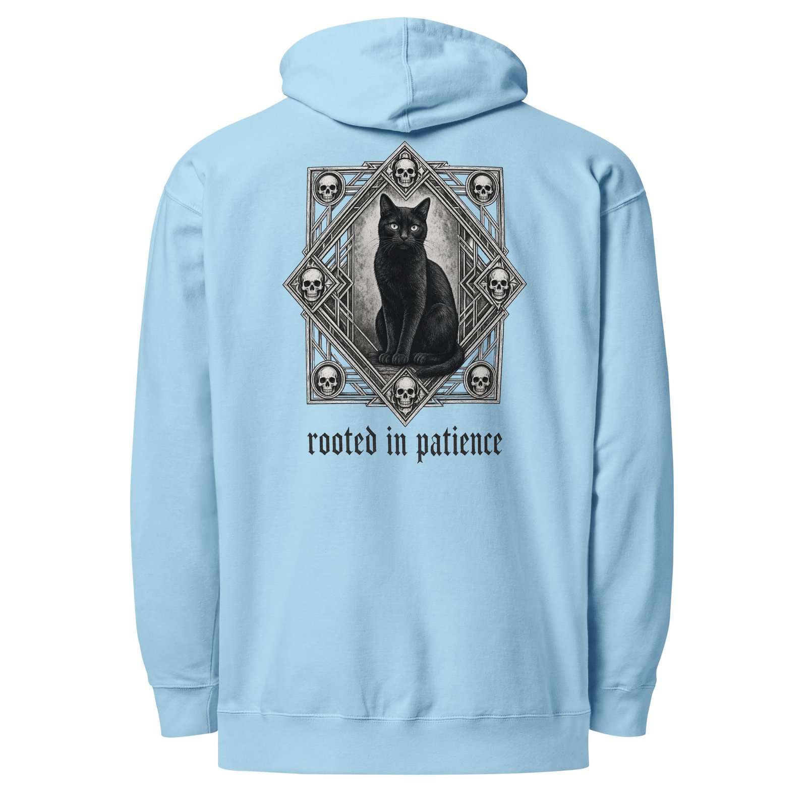 Patience & Poison Midweight Hoodie blue back