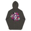 Neon Heartbreak — Cotton-Face Fleece Midweight Psychedelic Cat Hoodie — back