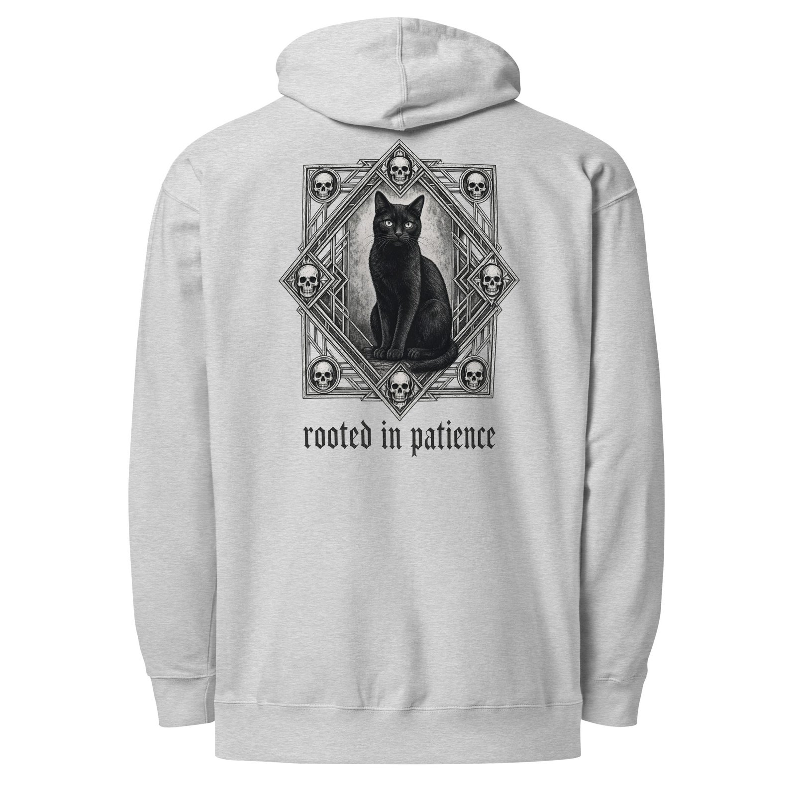 Patience & Poison Midweight Hoodie heather back