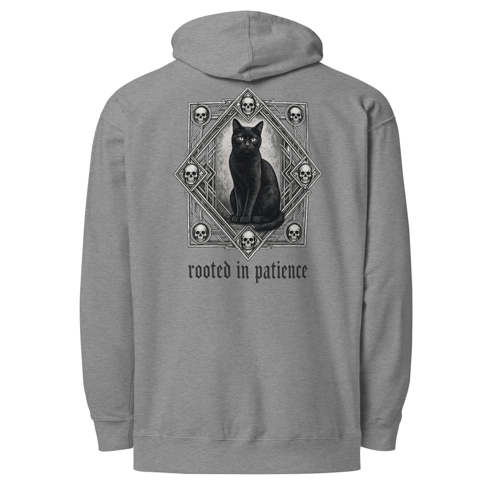 Patience & Poison Midweight Hoodie gunmetal heather back