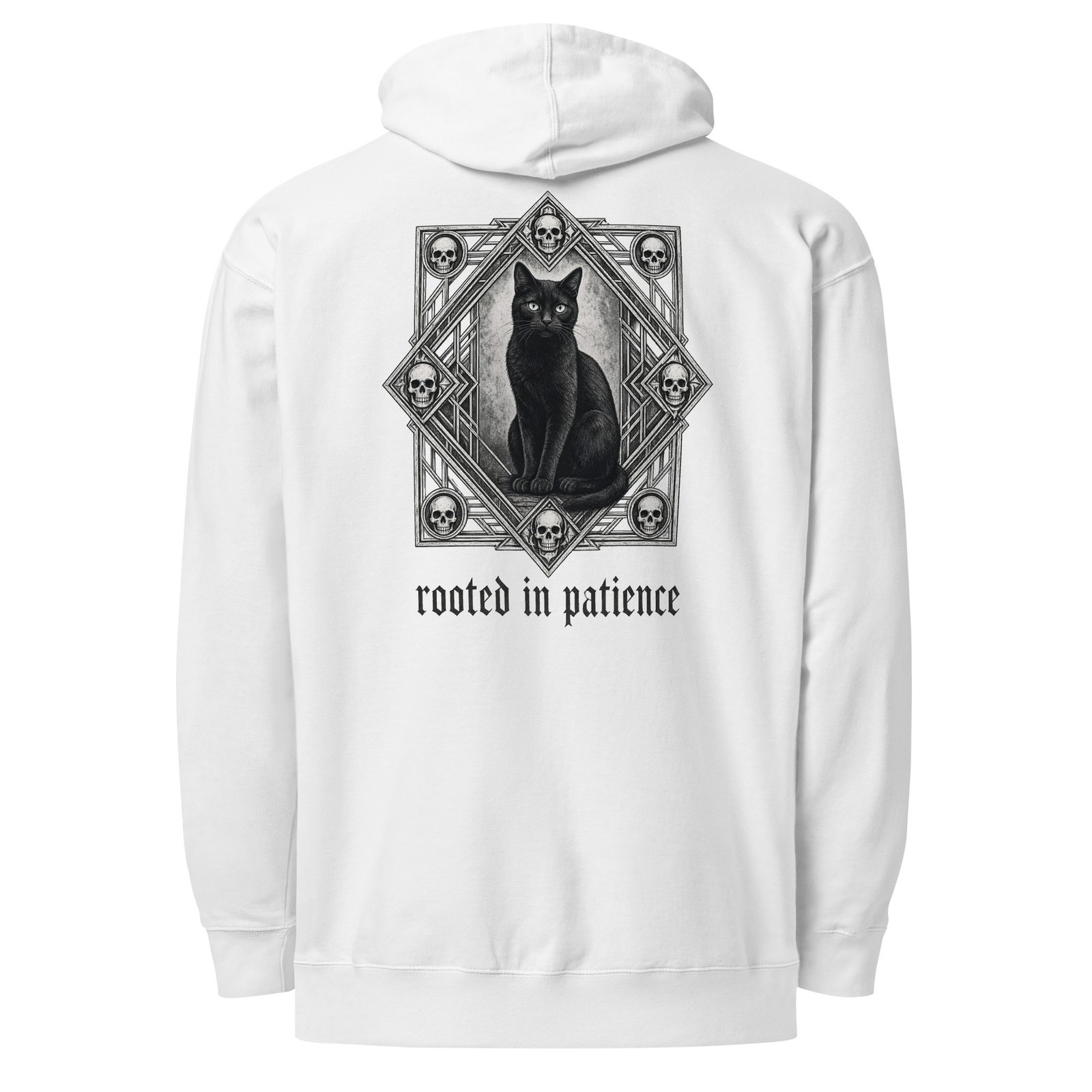 Patience & Poison Midweight Hoodie white back