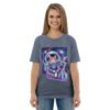 Puddynaut 2.0 — Organic Cotton Cosmic Cat Tee — Blue — front