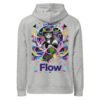 Flow State unisex organic mid-weight hoodie back heather grey