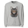 Mushroom Tabby — Organic Fleece Oversized Mushroom Sweatshirt — Heather Grey — front