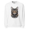 Mushroom Tabby — Organic Fleece Oversized Mushroom Sweatshirt — White — front