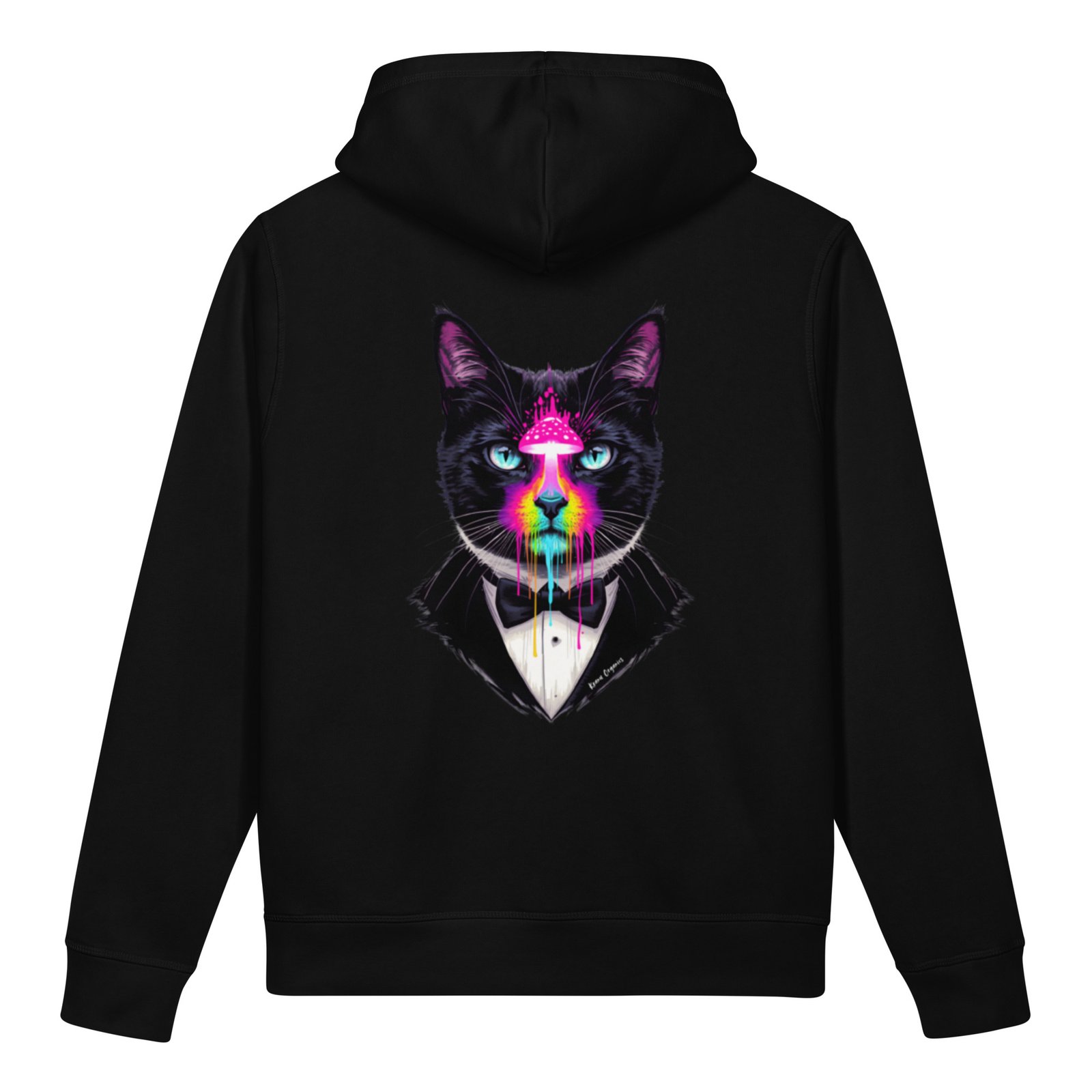 Realm Guardian / Hypnotic unisex organic side pocket hoodie back black