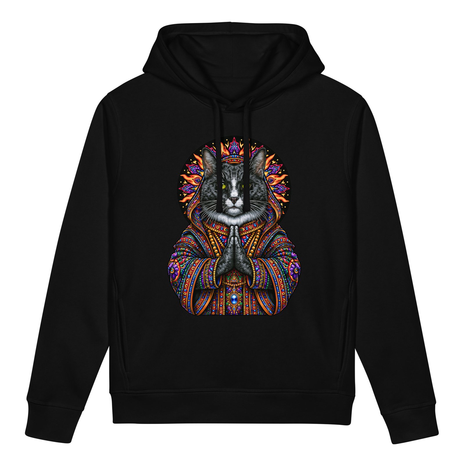 Mahavatar Keanu Blessing unisex organic side pocket hoodie front black
