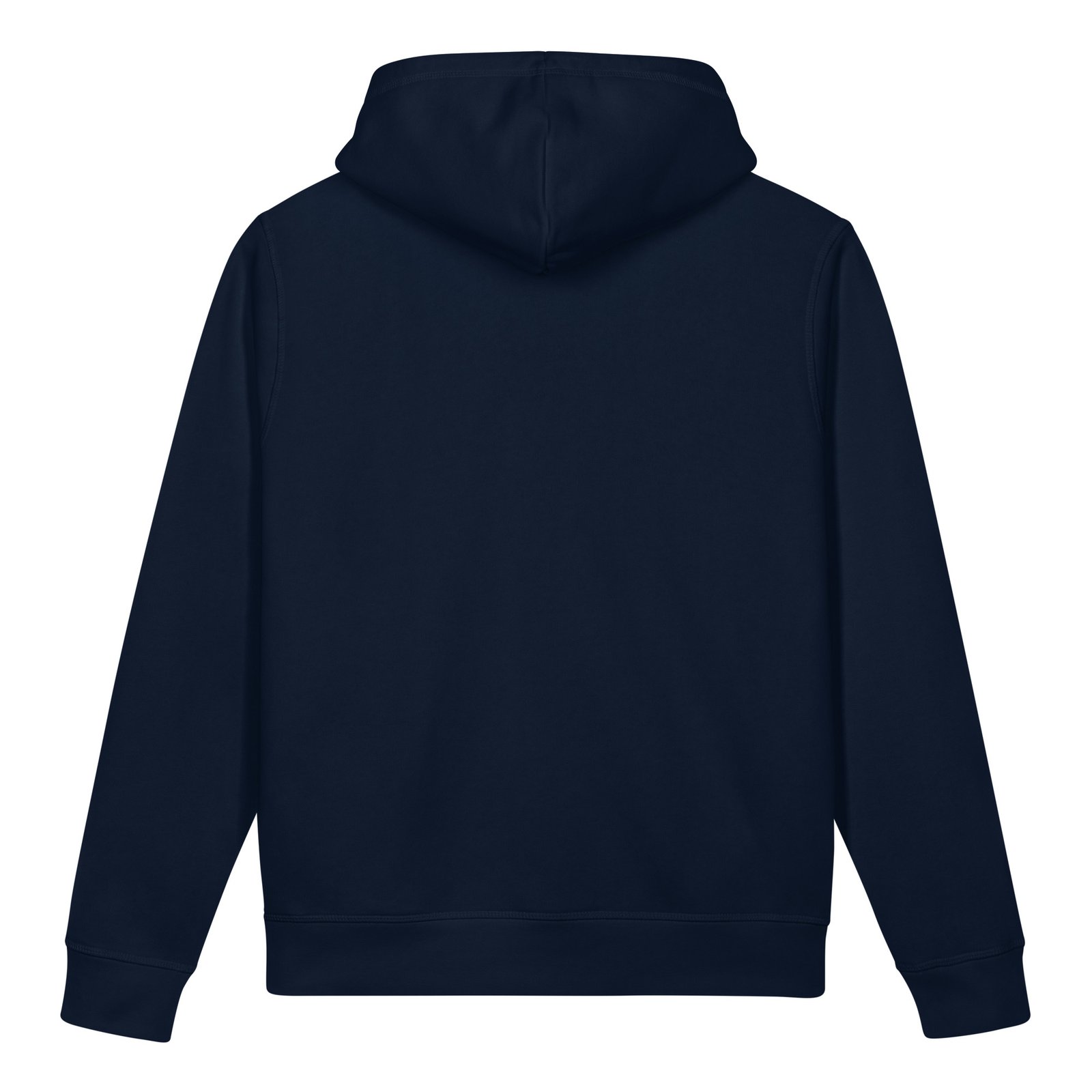 Midnight Curl Side-Pocket Hoodie — french navy back | Keanu Organics