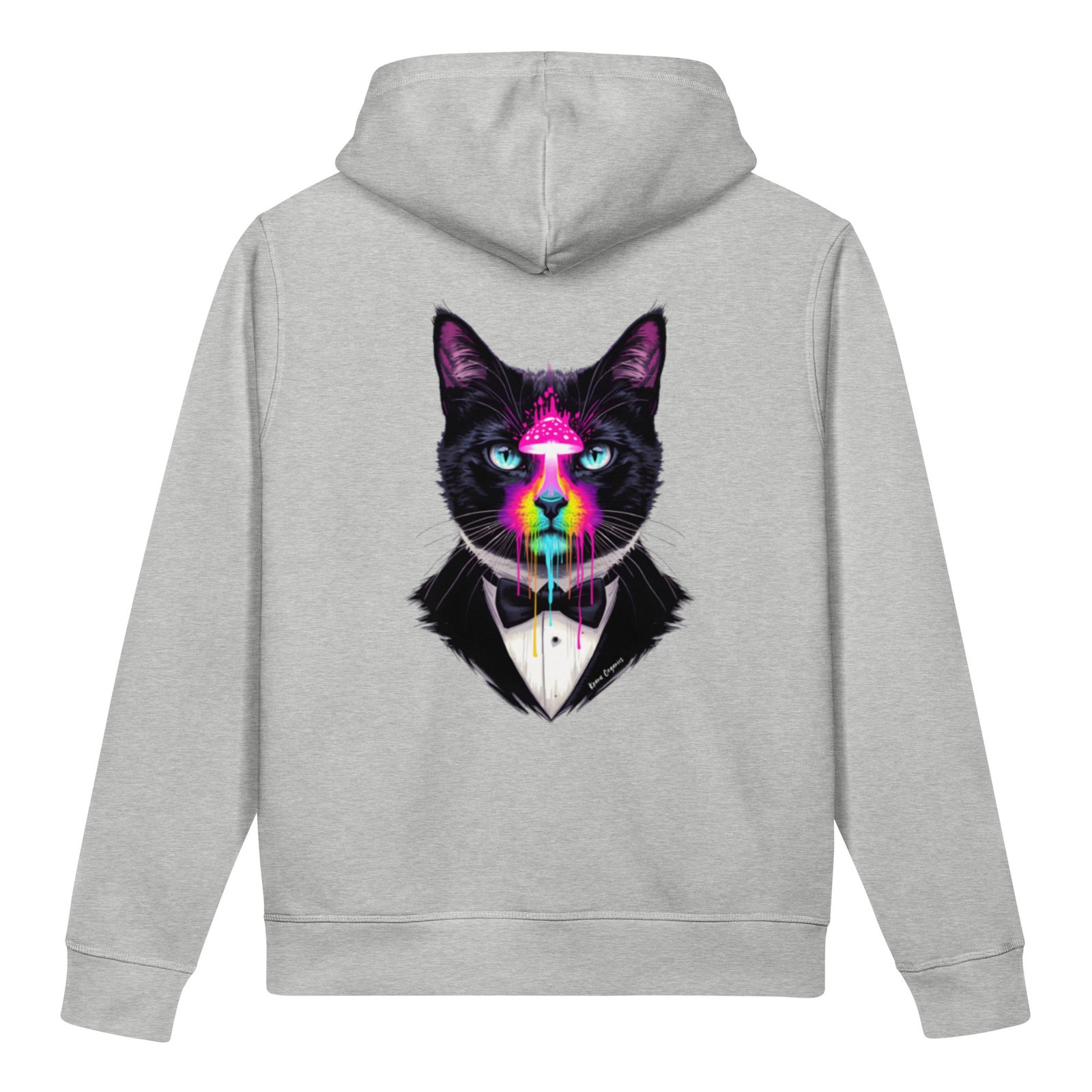 Realm Guardian / Hypnotic unisex organic side pocket hoodie back heather grey