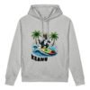 Rasta Waves unisex organic side pocket hoodie front heather grey