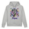 Flow State unisex organic side pocket hoodie front heather grey