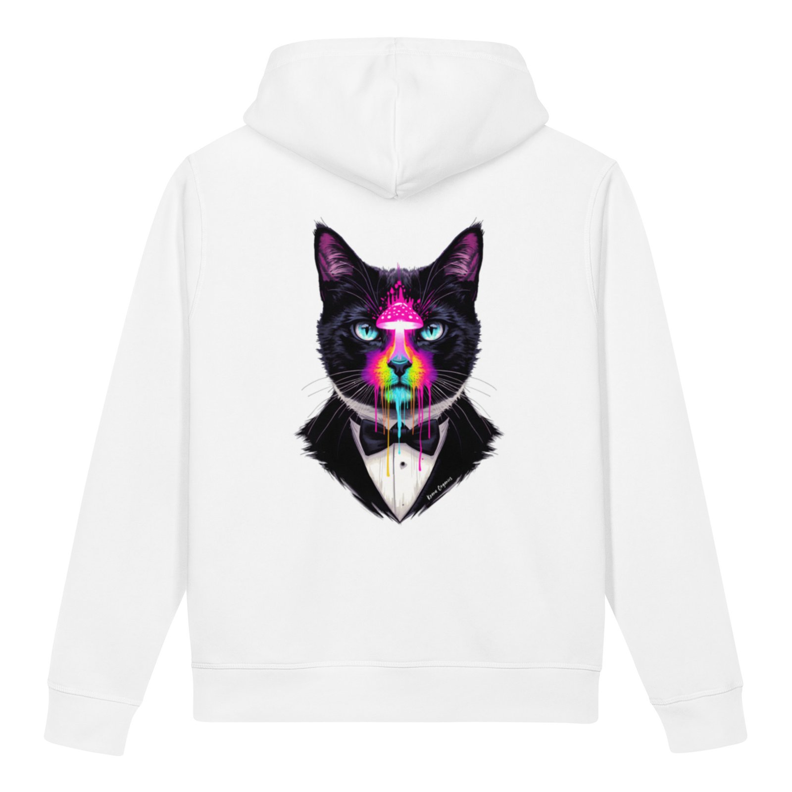 Realm Guardian / Hypnotic unisex organic side pocket hoodie back white