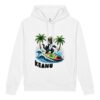 Rasta Waves unisex organic side pocket hoodie front white