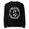 Midnight Curl Organic Sweatshirt — black front | Keanu Organics
