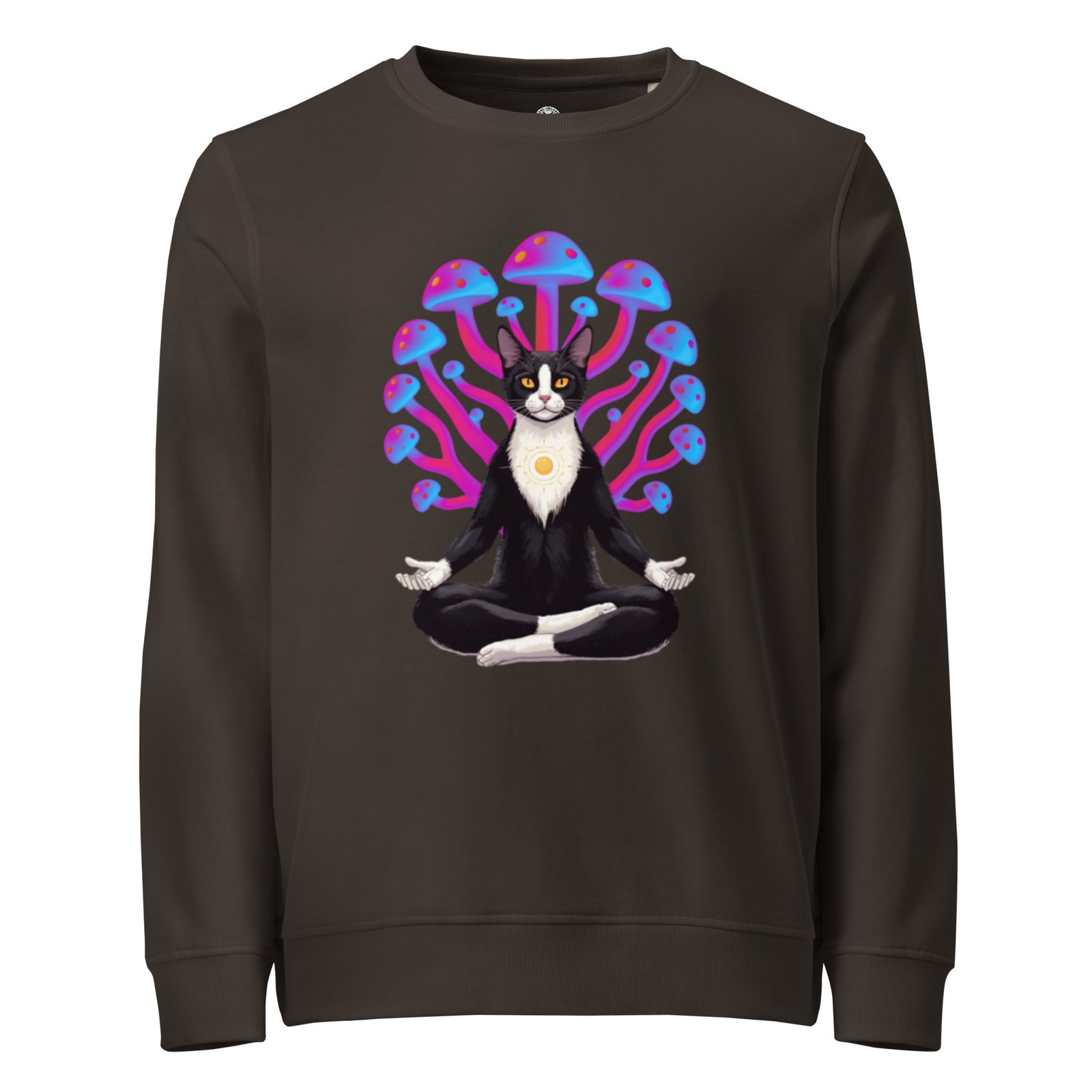 Mushroom Meditation Sweatshirt charcoal front
