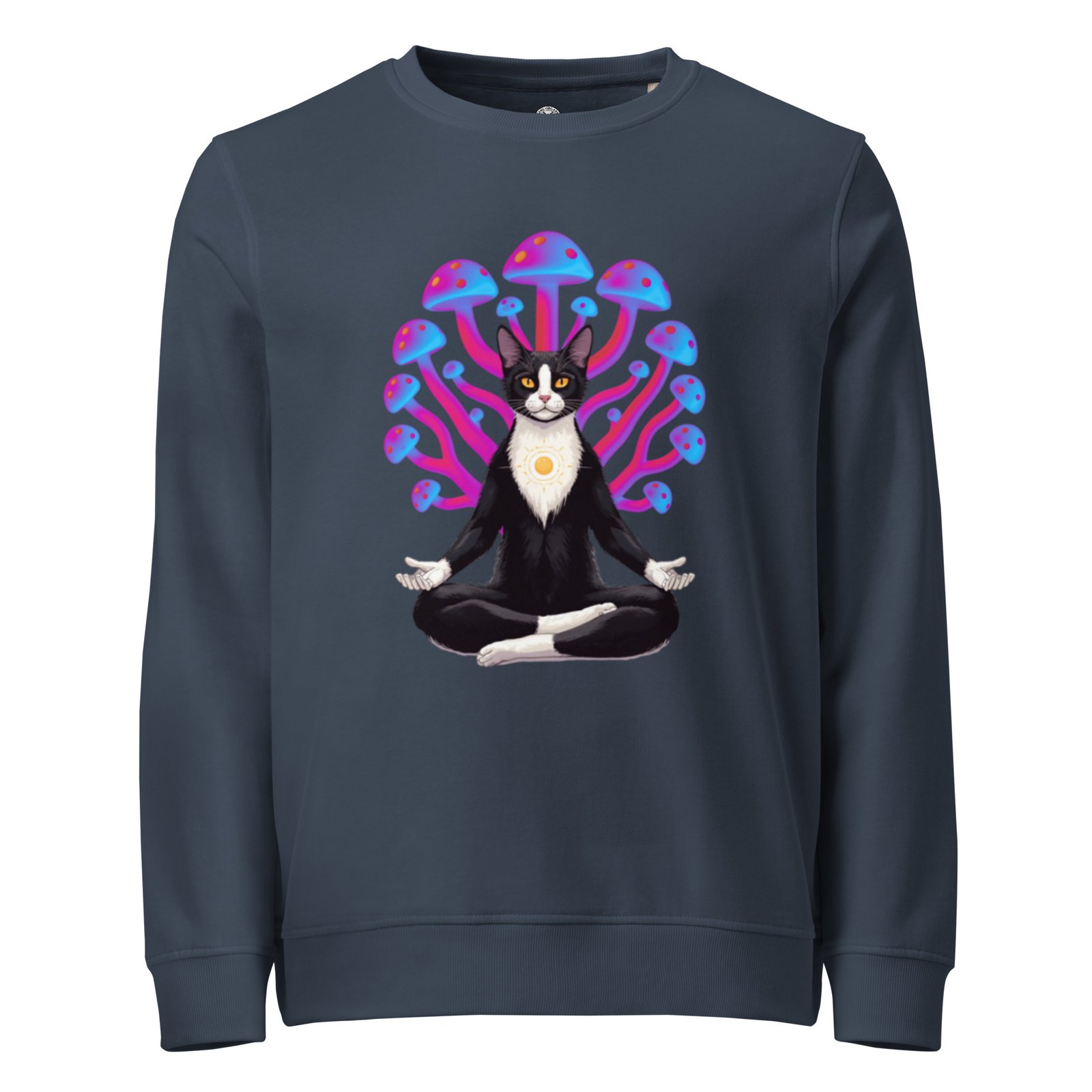 Mushroom Meditation Sweatshirt french navy front