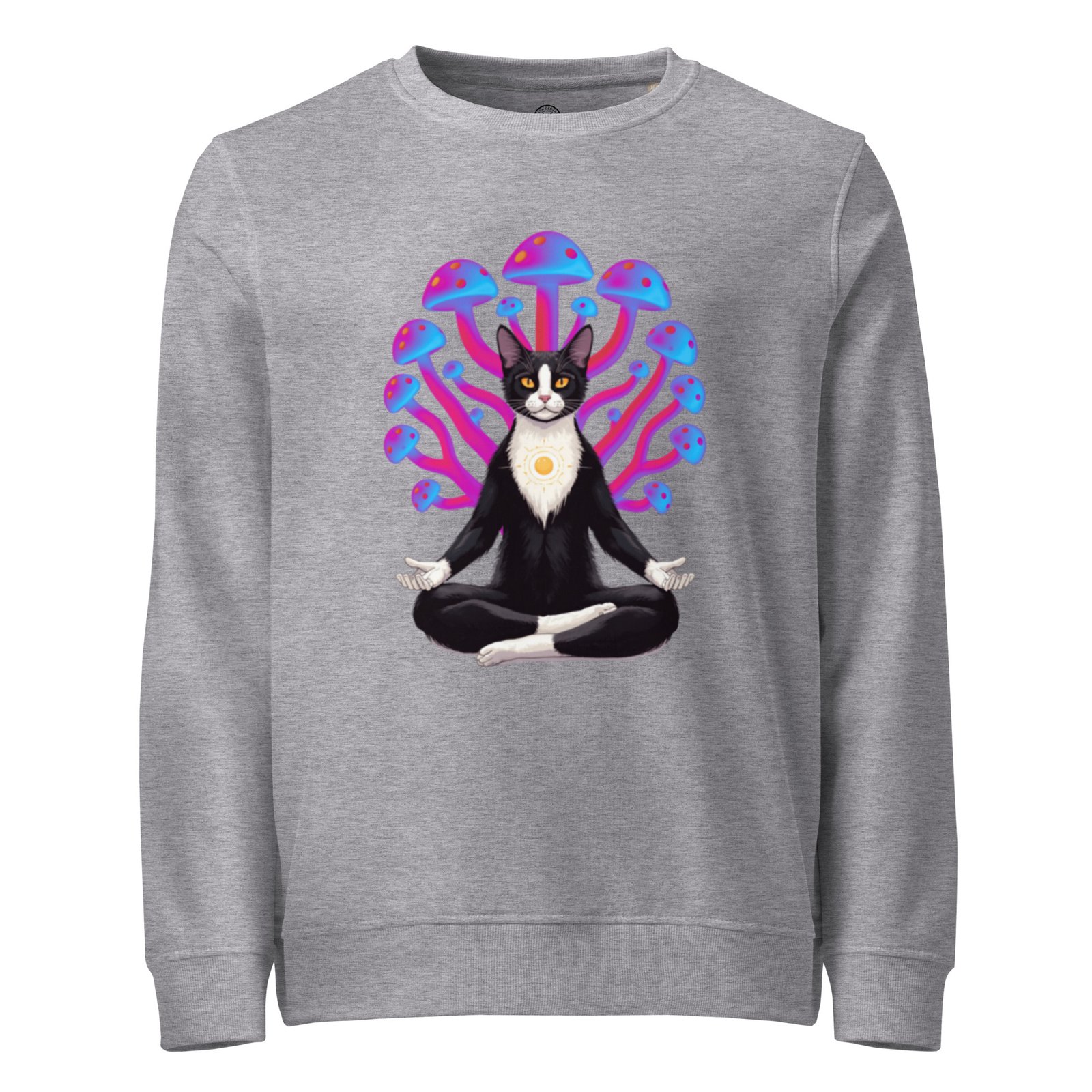Mushroom Meditation Sweatshirt grey front