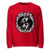 Midnight Curl Organic Sweatshirt — red front | Keanu Organics