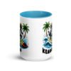 Rasta Waves mug with blue inside front blue 15 oz