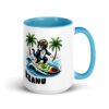 Rasta Waves mug with blue inside right blue 15 oz