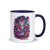 Mushroom Guardian mug with color inside right dark blue 11 oz