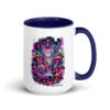 Mushroom Guardian mug with color inside right dark blue 15 oz
