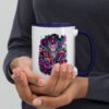 Mushroom Guardian mug with color inside right dark blue 15 oz